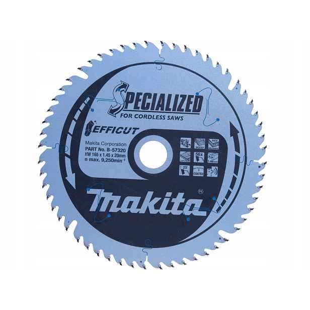Makita B-57320 Řezací Kotouč Efficut Pro Laminátové Mdf Desky 165x20mm 56Z