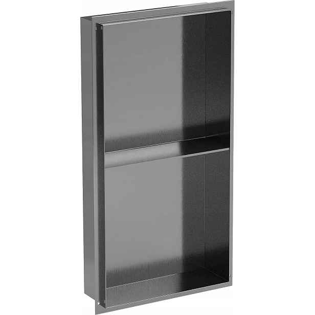 Mexen X-Wall-NR nerezová nika do sprchy bez lemu 60 × 30 cm, broušená gun gray