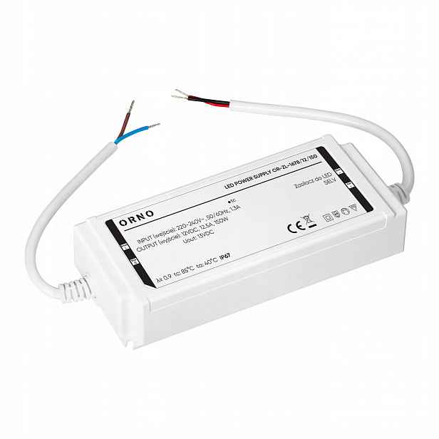 Napájecí zdroj pro Led, hermetický, 12V, 12,5A, 150W, v plastovém pouzdře