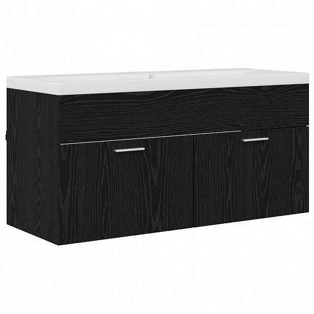 vidaXL Koupelnová skříň Černý dub 100 x 38,5 x 46 cm Kompozitní dřevo