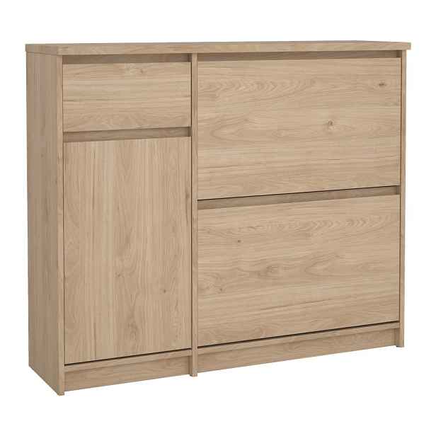Výklopný botník v dekoru dubu v přírodní barvě 109x93x32 cm Naia – Tvilum