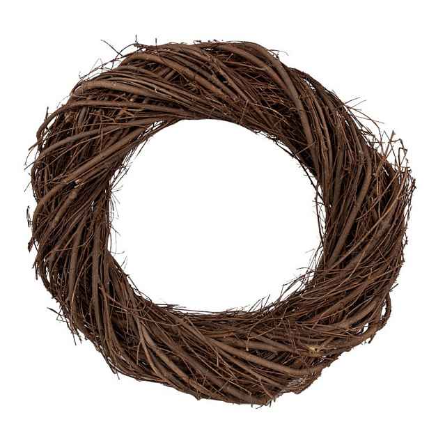 Přírodní hnědý proutěný věnec Woodly L - Ø 40*7 cm Clayre & Eef