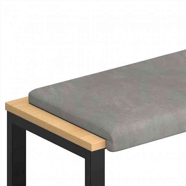 vidaXL Polštář na lavici Samet Světle šedá Hloubka 35 cm