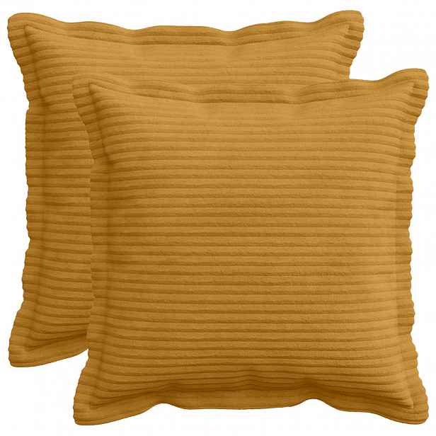 vidaXL Povlak na polštář 2 ks HOUTEN Žlutá 50 x 50 cm manšestr