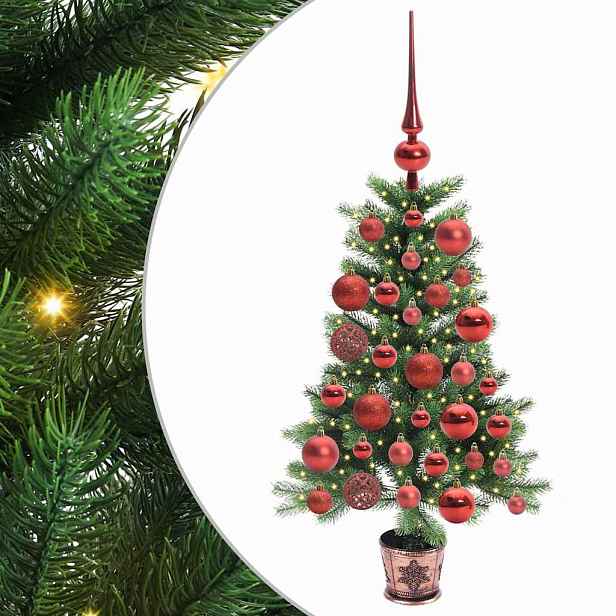 vidaXL Vánoční stromeček s 150 LED diodami s stojanem Zelená 90 cm PE