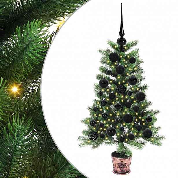 vidaXL Vánoční stromeček s 150 LED diodami s stojanem Zelená 90 cm PE