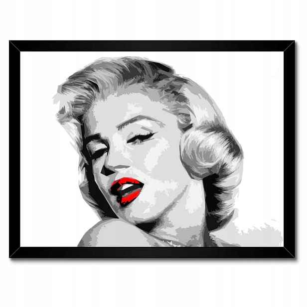 Plakáty v rámu 40x30 Marilyn červené rty