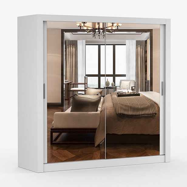 imoebel24 SKŘÍŇ s otočnými dveřmi Milan 203 cm 203/215/64 cm, 2dveřová, bílý
