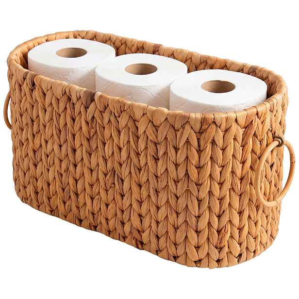 Relaxdays ZÁSOBNÍK Přírodní na toaletní papír vodní hyacint 6 rolí