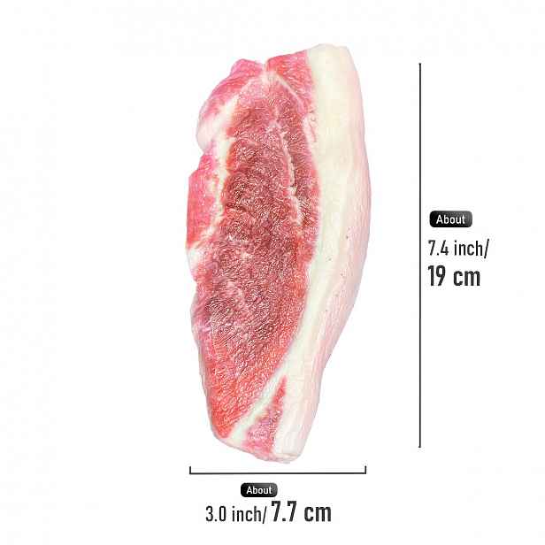 TEMU CNEZOMP Realistický model plátků masa z pryskyřice - 19cm prodloužená falešná vhodná jako dekorace, výstava v BBQ obchodě, rekvizity na párty,