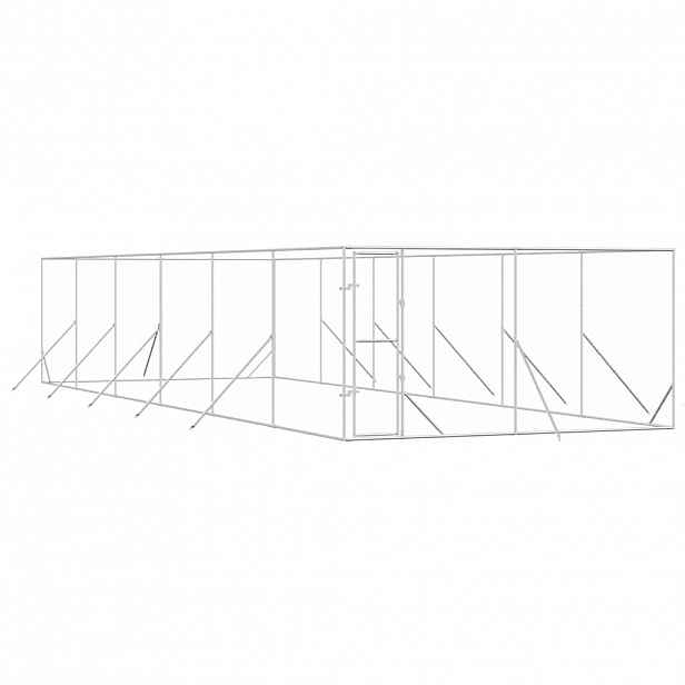 vidaXL Venkovní psí kotec stříbrný 4 x 12 x 2 m pozinkovaná ocel