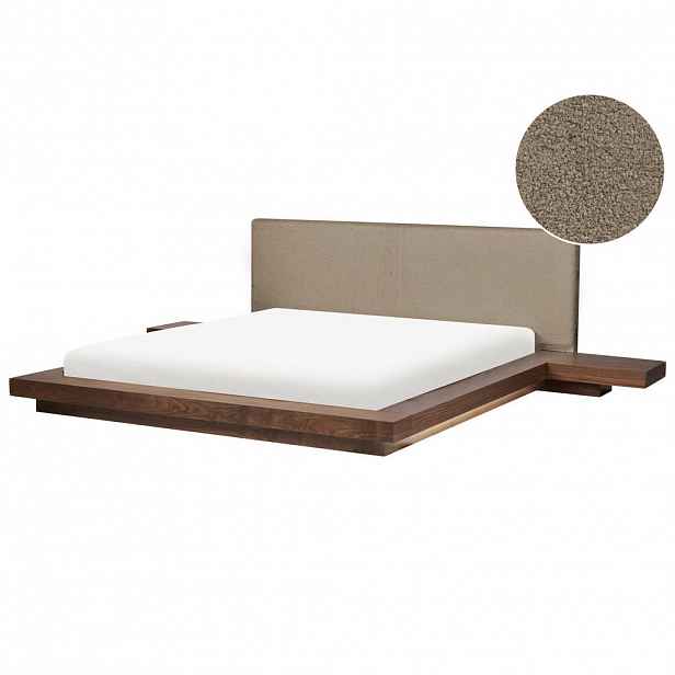 Beliani POSTEL s LED 180/200 cm MDF deska Taupe Zen