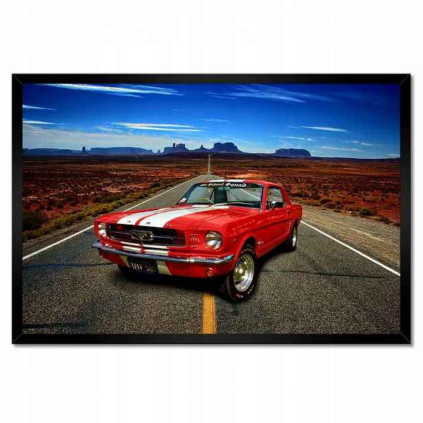 Plakáty v rámu 60x40 Červený Ford Mustang Usa