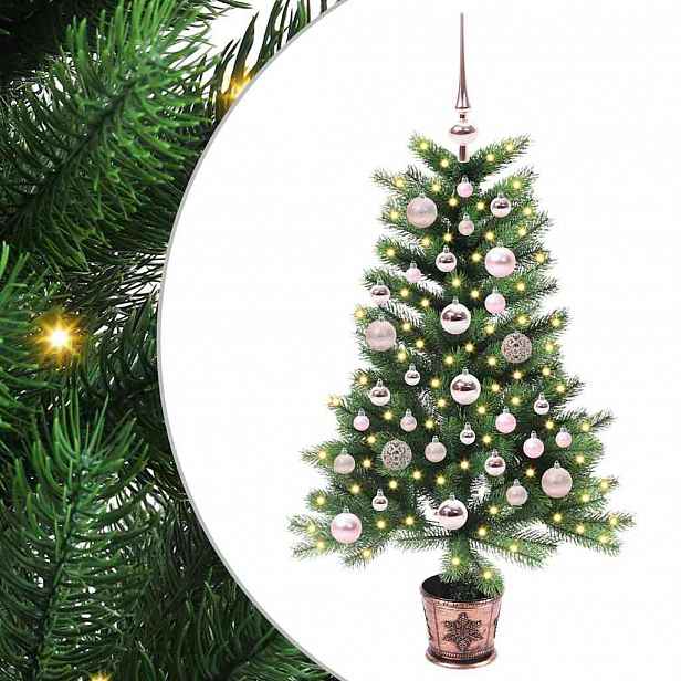 vidaXL Vánoční stromeček s 150 LED diodami s stojanem Zelená 90 cm PE