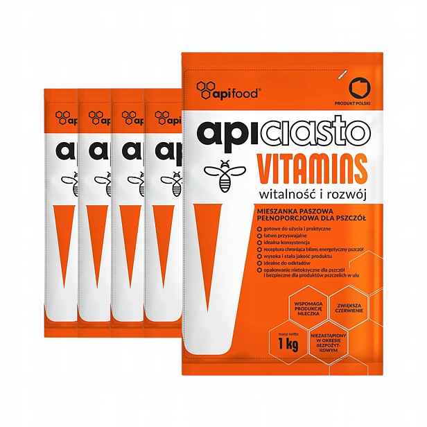 Těsto pro včely Apiciasto Vitamins 5 x 1 kg