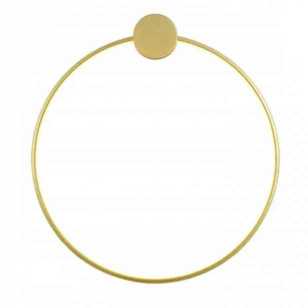 Velké zlaté Led vnitřní nástěnné svítidlo 50 cm Obruč Gold Lesklý Minimalistický
