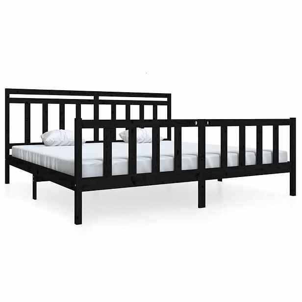 vidaXL Rám postele černý masivní dřevo 200 x 200 cm