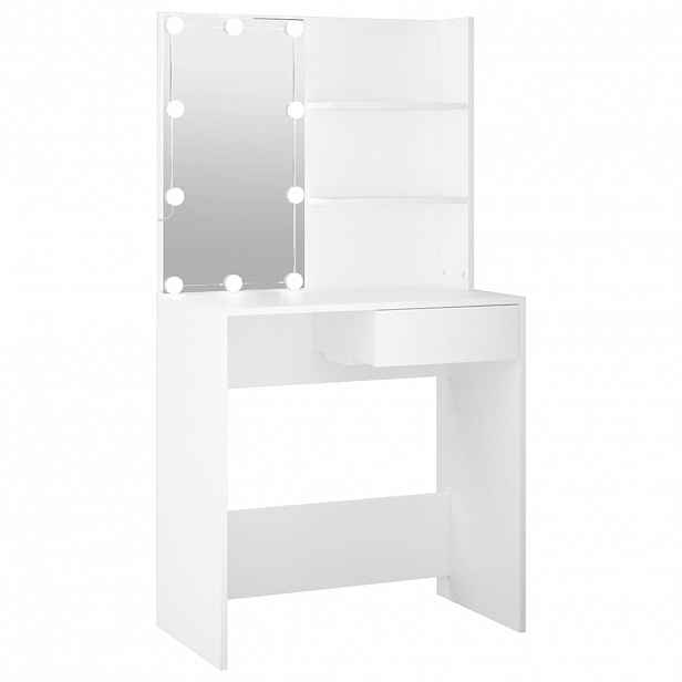 vidaXL Toaletní stolek s LED bílý 74,5 x 40 x 141 cm