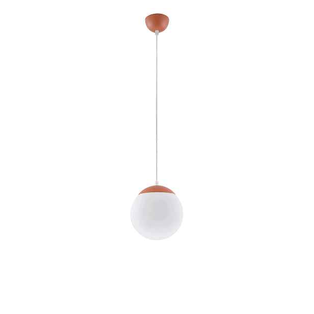 Závěsná lampa Ugo okrová červená Svítidlo mléčná koule stropní Zwis Sollux