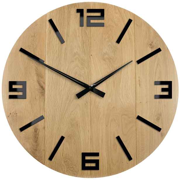 Akrylové nástěnné hodiny Quartzový mechanismus Arabic Wood Black 50 cm Kulatý