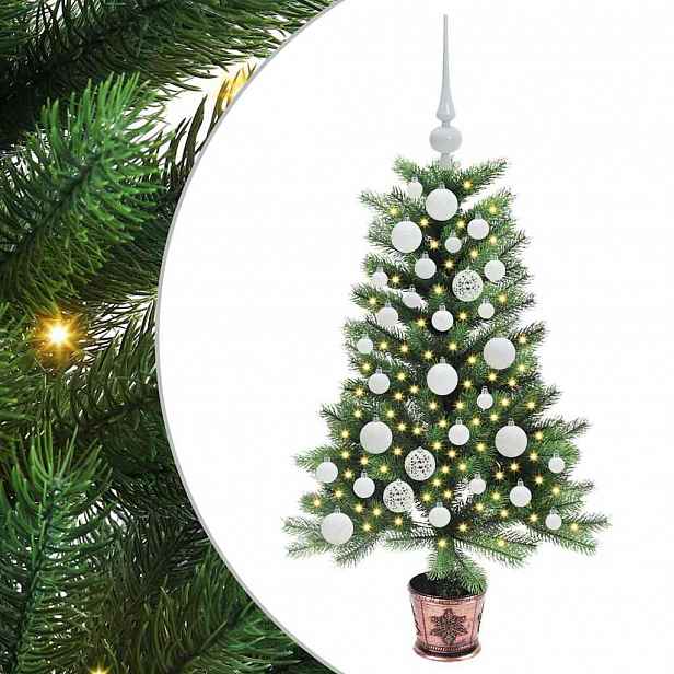vidaXL Vánoční stromeček s 150 LED diodami s stojanem Zelená 90 cm PE