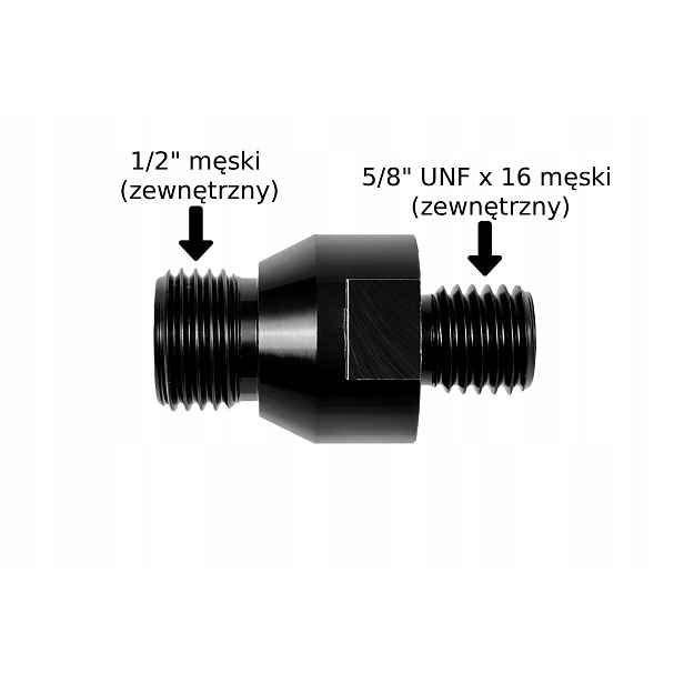 Adaptér adaptéru 1/2" samec na 5/8 Unf x 16 samec Titanium