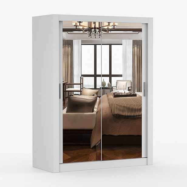 imoebel24 SKŘÍŇ s otočnými dveřmi Milan 150 cm 150/215/64 cm, 2dveřová, bílý