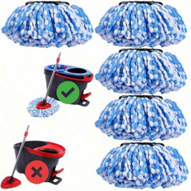 TEMU 5-balení náhradních hlav na mop, náhradní hlavice na O-C-Da Mop Replace Head Easywrin 2-Tank Spin Mop Heads Replacements, náhradní náplně do
