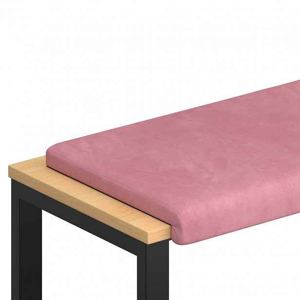 vidaXL Polštář na lavici Samet Růžová Hloubka 35 cm