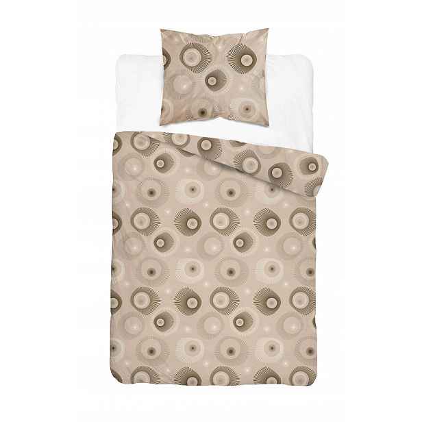 Povlečení 140x200 béžové s geometrickým vzorem Home Satin