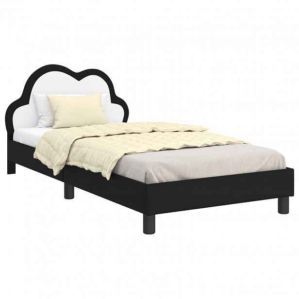 vidaXL Rám postele pro děti s čelem Černá 90 x 190 cm PU