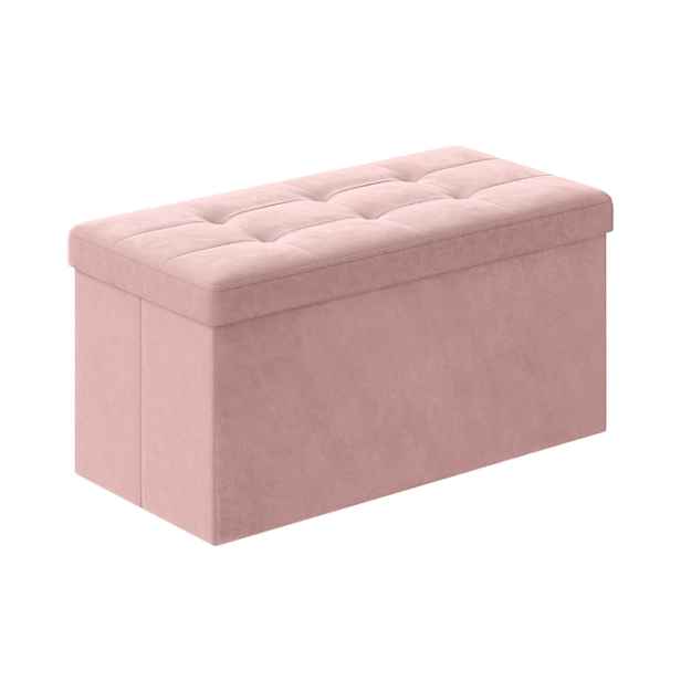 Taburet s úložným prostorem OTTOMAN 76x38 cm, růžový