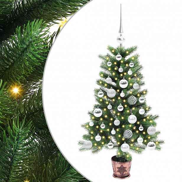 vidaXL Vánoční stromeček s 150 LED diodami s stojanem Zelená 90 cm PE