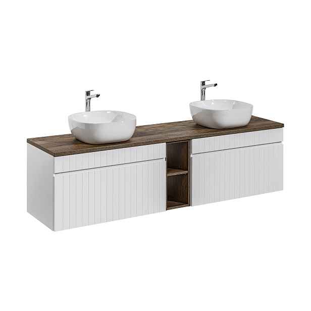 ArtCom Koupelnová skříňka s umyvadlem a deskou ICONIC White DU180/1 | 180 cm