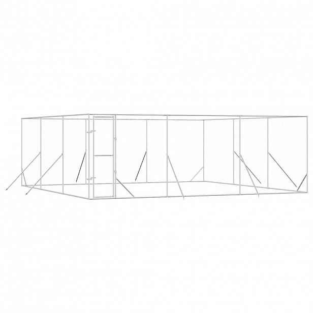 vidaXL Venkovní psí kotec stříbrný 6 x 6 x 2 m pozinkovaná ocel