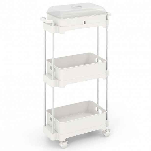 COSTWAY POJÍZDNÝ VOZÍK 82 cm bílý