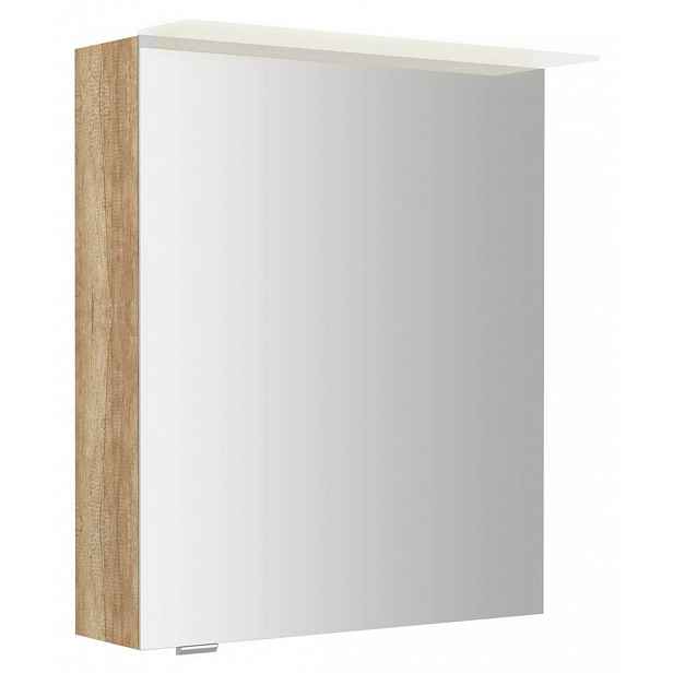 Sapho Linex - Zrcadlová skříňka s LED osvětlením 60x70x15 cm, P/L, dub alabama LX060-0022