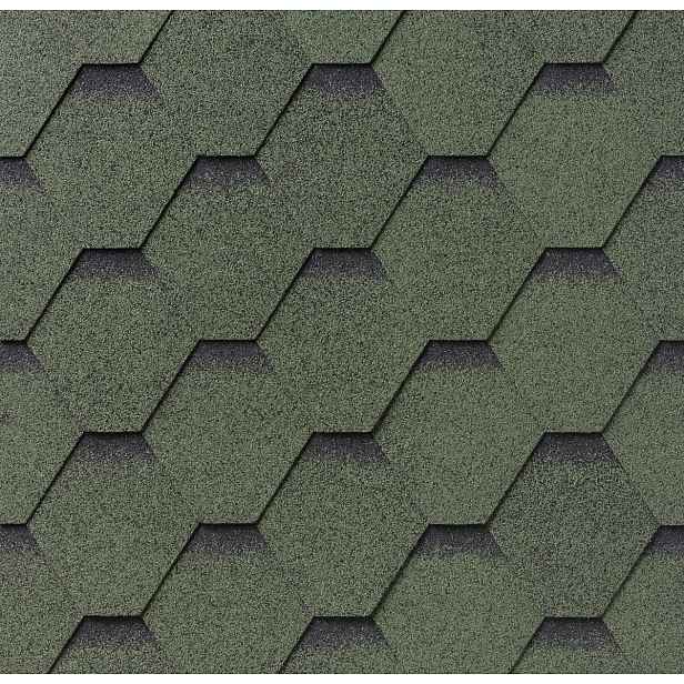 Šindel asfaltový IKO 2.0 Superglass Hex 23 Amazon green ultra 3,0 m2
