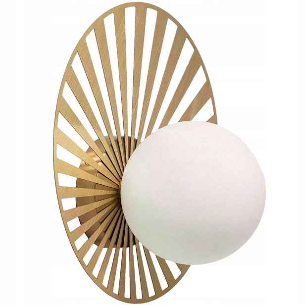 Nástěnné svítidlo Art Deco zlatá skleněná bílá koule kulatá 32 cm Abruzzo