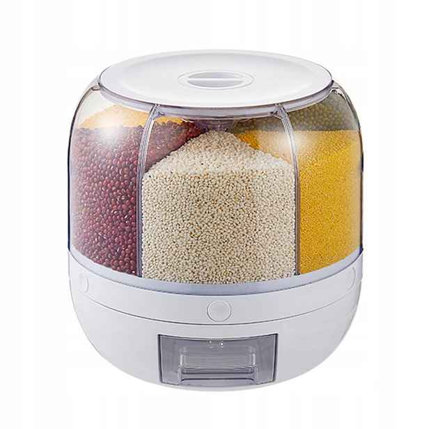 Rotační Podavač 360 Nádoba Na Rýži Kaši Vločky Svačiny Dávkovač 5 Kg
