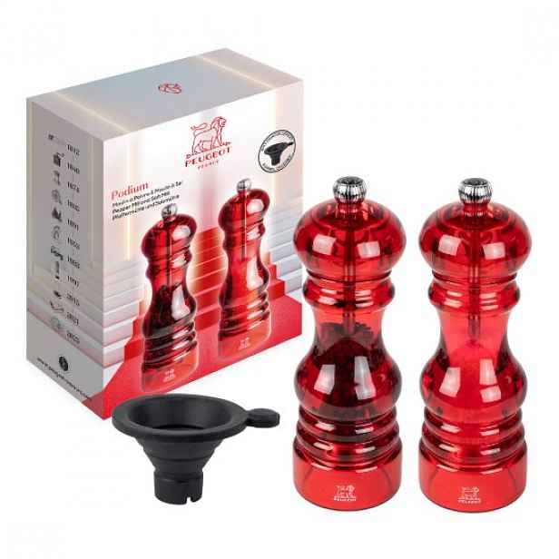 Sada 2 mlýnků na sůl a pepř, 18 cm, "Podium" - Peugeot