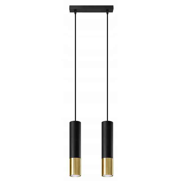 Sollux Závěsná lampa Loopez 2 Černá/Zlatá SL.0953