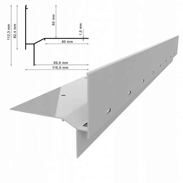 Balkonový Terasový Okapový Profil Renoplast W60 Šedý Ral 7037 200 CM