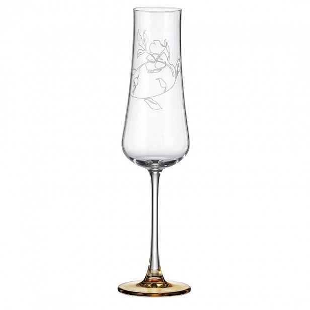 Bohemia Iduna Amber Bottom Skleničky 250 ML Šampaňské 6 Ks