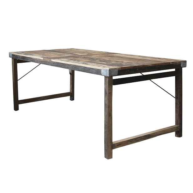 Hnědý jídelní stůl z recyklovaného dřeva Grimaud - 200*100*78 cm Chic Antique