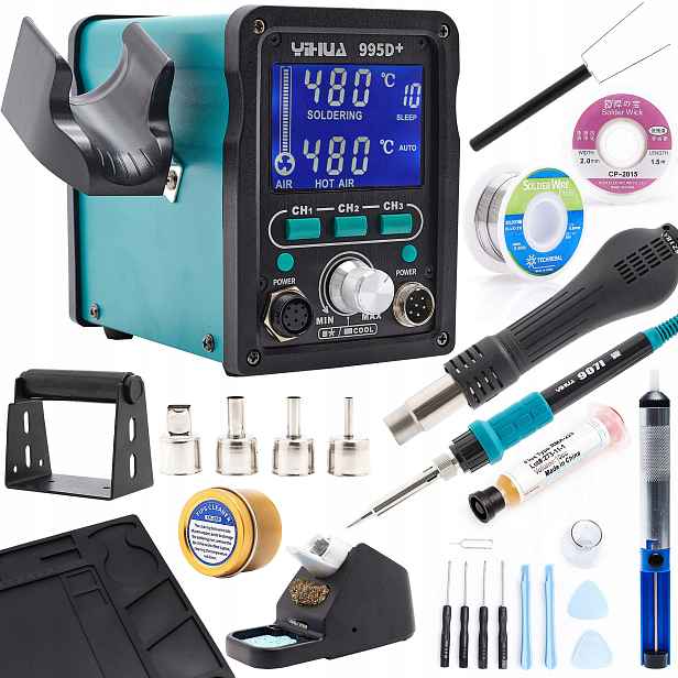 Pájecí stanice Yihua 995D+ 2v1 sada servisního příslušenství