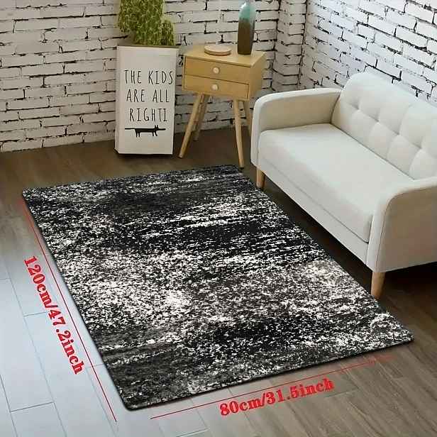 TEMU [Otevřeno] 1 ks Minimalistický umělecký design Bílo-šedý kobereček s tečkovaným vzorem, vhodný pro dekoraci ložnice a obývacího pokoje, pro