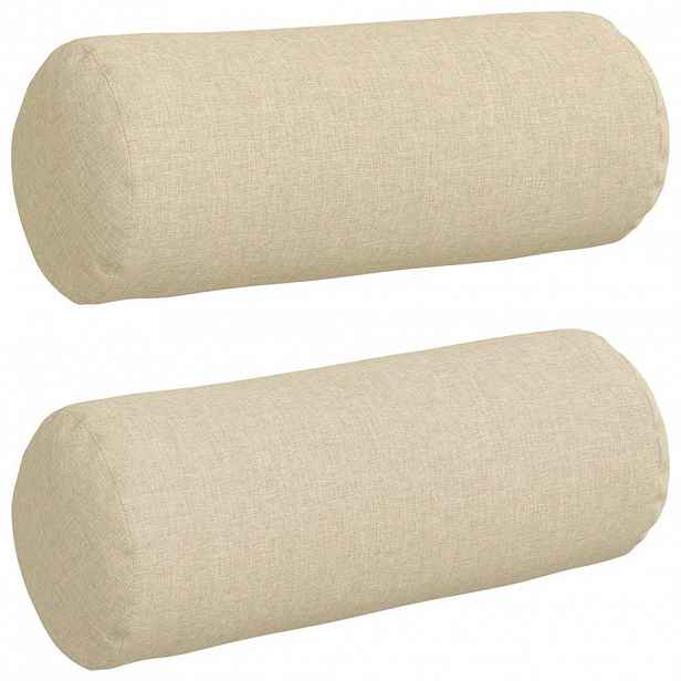 vidaXL Polštáře 2 ks textil Krémová Ø 15 x 40 cm