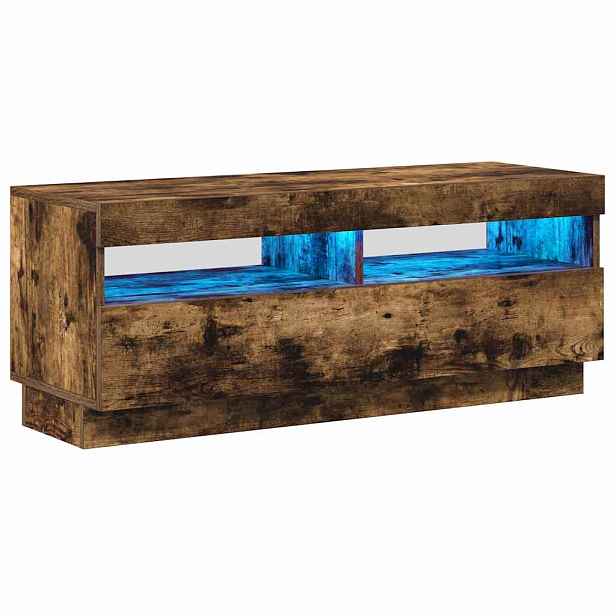 vidaXL TV skříňka s LED osvětlením kouřový dub 100 x 35 x 40 cm