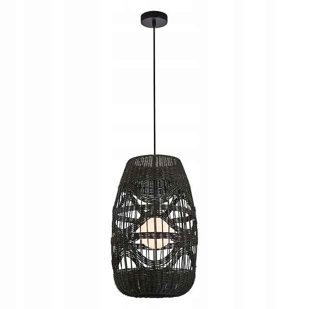 Závěsná lampa Milagro Arona ML0354 černá 1xG9 ratan kov sklo nastavitelné